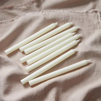 Layered Lounge Set of 8 Ivory Dinner Candles