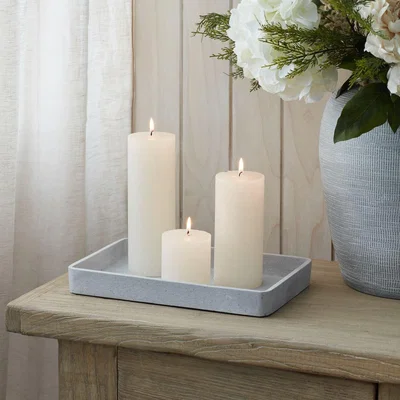 Layered Lounge Set of 2 Rustic Ivory Pillar Candle