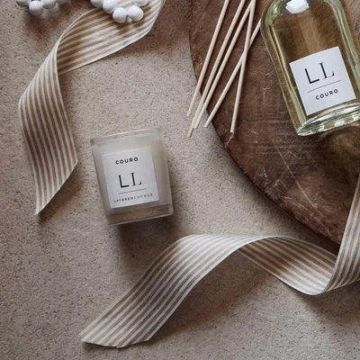 Layered Lounge Couro Votive Candle