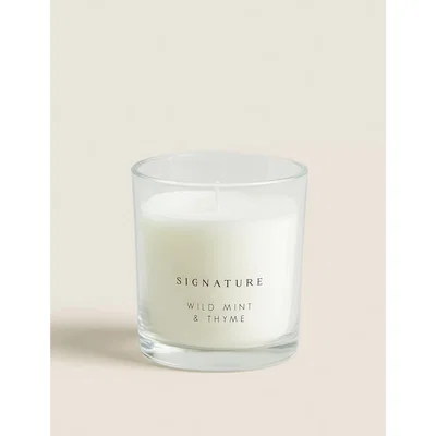 Marks & Spencer Signature Wild Mint & Thyme Boxed Candle - Green Mix, Green Mix