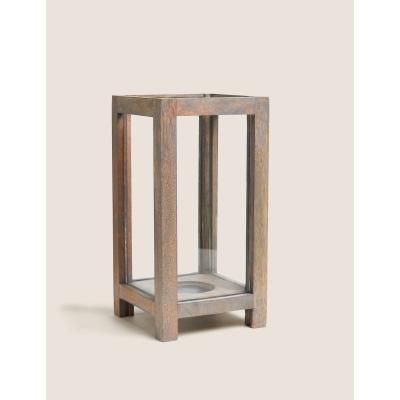 Marks & Spencer M&S Wooden Small Hurricane Lantern - Natural, Natural