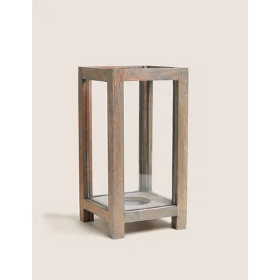 Marks & Spencer M&S Wooden Small Hurricane Lantern - Natural, Natural