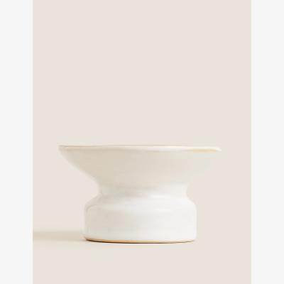 Marks & Spencer M&S Small Ceramic Pillar Candle Holder - White, White