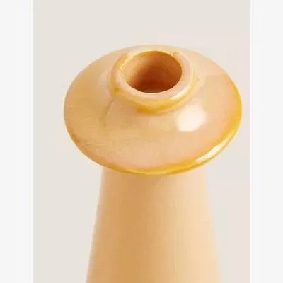 Marks & Spencer M&S Tall Glazed Ceramic Dinner Candle Holder - Ochre, Ochre