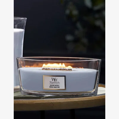 Marks & Spencer Woodwick Seaside Neroli Ellipse Scented Candle with Crackle Wick - Light Blue, Light Blue
