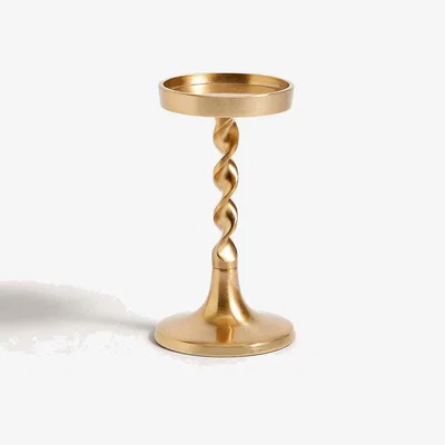 Marks & Spencer M&S Twisted Candle Holder - Gold, Gold
