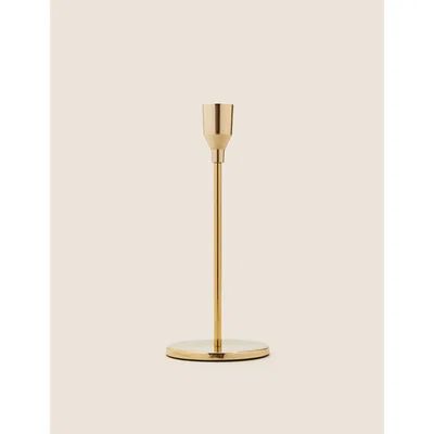 Marks & Spencer M&S Metal Dinner Candle Holder - Gold, Gold,Silver