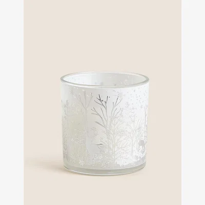 Marks & Spencer M&S Winter Shimmer Glow Light Up Candle - Silver, Silver