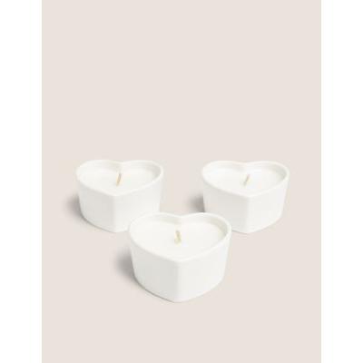 Marks & Spencer M&S Library Of Scent Set of 3 Seashells Heart Votive Candles - White, White