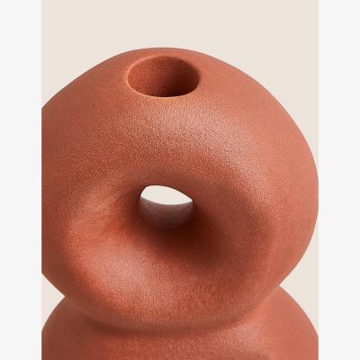 Marks & Spencer M&S Ceramic Dinner Candle Holder - Terracotta, Terracotta