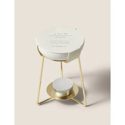 Marks & Spencer M&S Apothecary Calm Oil and Wax Melt Burner - Antique Brass, Antique Brass