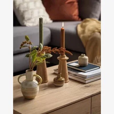 Marks & Spencer M&S Small Glazed Ceramic Candle Holder - Ochre, Ochre