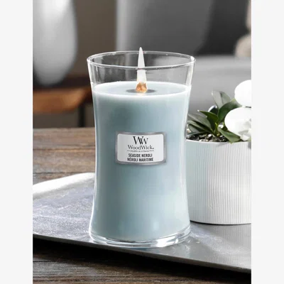 Marks & Spencer Woodwick Seaside Neroli Hourglass Candle with Crackle Wick - Light Blue, Light Blue