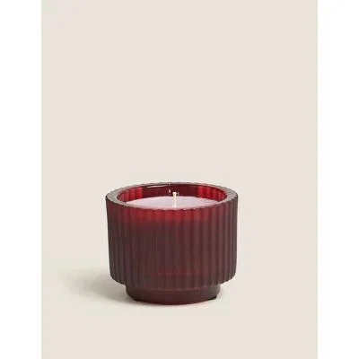 Marks & Spencer M&S Amber Woods Ridged Footed Candle - Pink, Pink