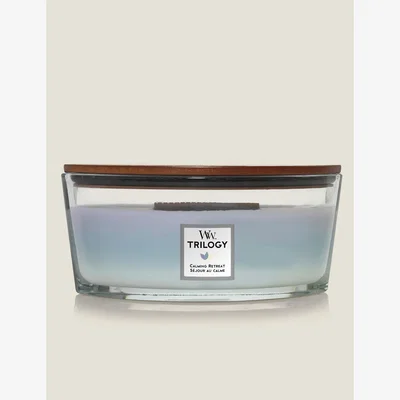 Marks & Spencer Woodwick Calming Retreat Ellipse Candle - Light Blue Mix, Light Blue Mix