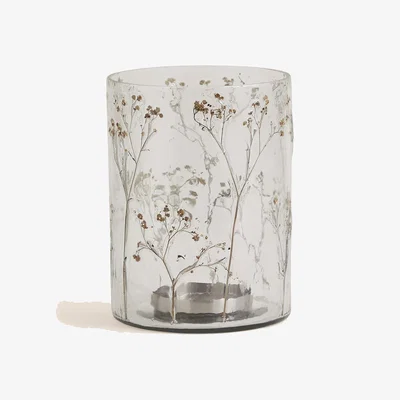 Marks & Spencer M&S Pressed Flower Hurricane Candle Holder - Clear, Clear