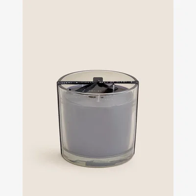 Marks & Spencer Library Of Scent Dark Amber & Vanilla 3 Wick Candle - Black Mix, Black Mix