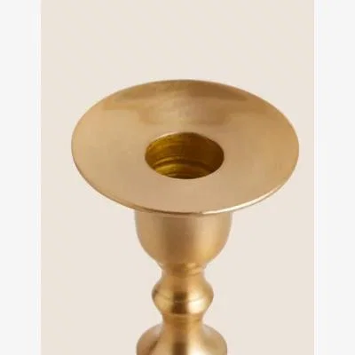 Marks & Spencer M&S Gold Metal Large Dinner Candle Holder, Gold
