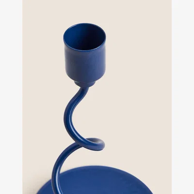 Marks & Spencer M&S Small Twirly Candle Holder - Mid Blue, Mid Blue