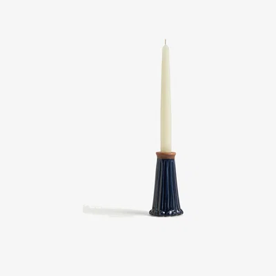 Marks & Spencer M&S Bobble Trim Dinner Candle Holder - Blue, Blue