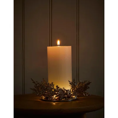 Marks & Spencer M&S Pillar Wreath Light Up Candle - Natural, Natural