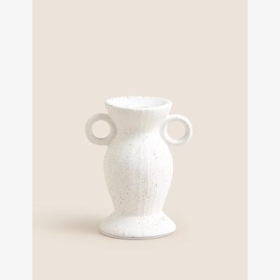 Marks & Spencer M&S Ceramic Shaped Dinner Candle Holder - White, White