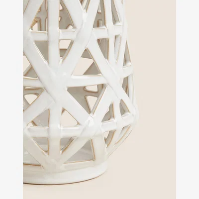 Marks & Spencer M&S Cutaway Rope Handle Large Lantern - White, White