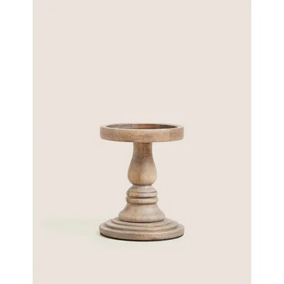 Marks & Spencer M&S Wooden Medium Candle Holder - Natural, Natural