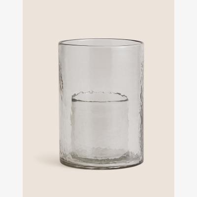 Marks & Spencer M&S Mottled Glass Hurricane Candle Holder - Clear, Clear