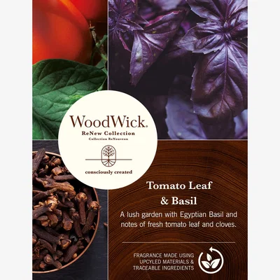 Marks & Spencer Woodwick ReNew Tomato Leaf & Basil Medium Jar Candle - Brown, Brown