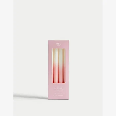 Marks & Spencer M&S Set of 4 Ombre Taper Dinner Candles - Pink Mix, Pink Mix