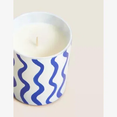 Marks & Spencer M&S Summer Stripe Print Vanilla Scented Candle - Blue Mix, Blue Mix