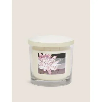 Marks & Spencer M&S Signature Dark Orchid & Amber 3 Wick Candle - Purple, Purple