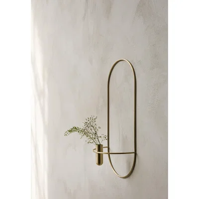Made in Design POV Wall mounted candlesticks - / Vase - L 22 x H 44 cm by Menu Gold/Metal