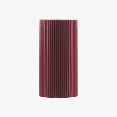 Made in Design Grooved Block candle wax red / Grooved - Ø 7 x H 14 cm - Normann Copenhagen