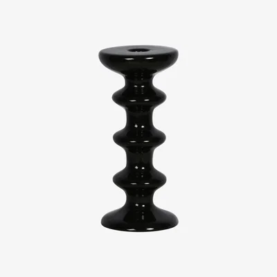 Made in Design Slave Candle stick - / Ceramic - H 20 cm by Maison Sarah Lavoine Black