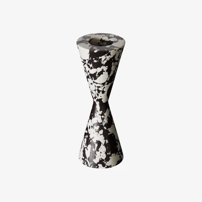 Made in Design Swirl Cone Candle stick - / marble effect by Tom Dixon White/Black