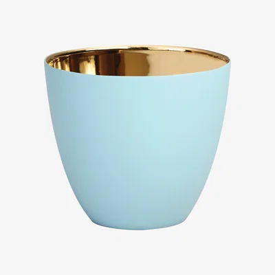 Made in Design Summer Large Candle holder - / H 8 cm - Porcelain by & klevering Blue/Gold