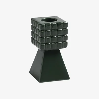 Made in Design Stack Candle stick - / Ø 5 x H 8.5 cm - Ceramic by & klevering Green