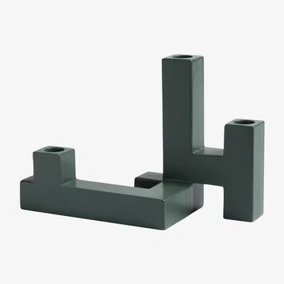 Made in Design Tube Large Candelabra - / L 25 x W. 10.5 x H 17.5 cm by & klevering Green