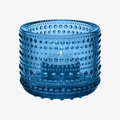 Made in Design Kastehelmi Candle holder - H 6,4 cm by Iittala Blue