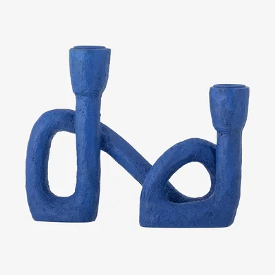 Made in Design Mashel Candelabra plastic material blue / Resin - W 21 x H 16.5 - Bloomingville