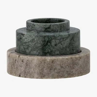 Made in Design Dalin Candle stick stone green / Ø 10 x H 5 cm - Marble - Bloomingville