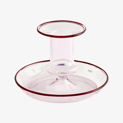Made in Design Flare Small Candle stick - / Glass by Hay Pink