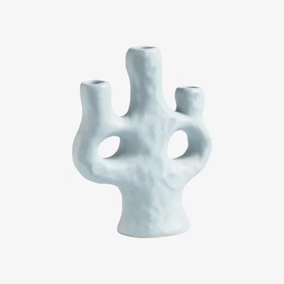 Made in Design Loop Candelabra - / Ceramic - L 17.5 x H 22.5 cm by & klevering Blue