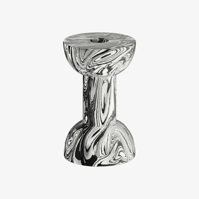 Made in Design Swirl Dumbbell Candle stick - / marble effect by Tom Dixon White/Black