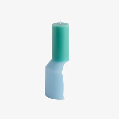Made in Design Pillar Small Tall Candle wax blue / Ø 9 x H 20 cm - Hay