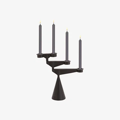 Made in Design Spin Mini Candelabra - / Articulated - W 37 x H 38 cm by Tom Dixon Black