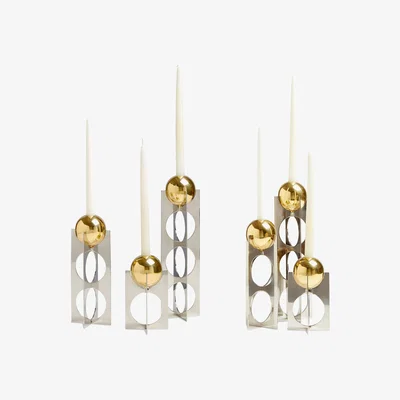 Made in Design Berlin Candle stick - / Small - H 18 cm by Jonathan Adler Gold/Silver/Metal