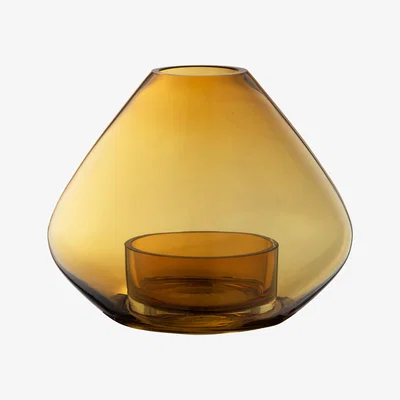 Made in Design Uno Large Candle holder - / Vase - Ø 26 x H 21 cm by AYTM Yellow/Orange